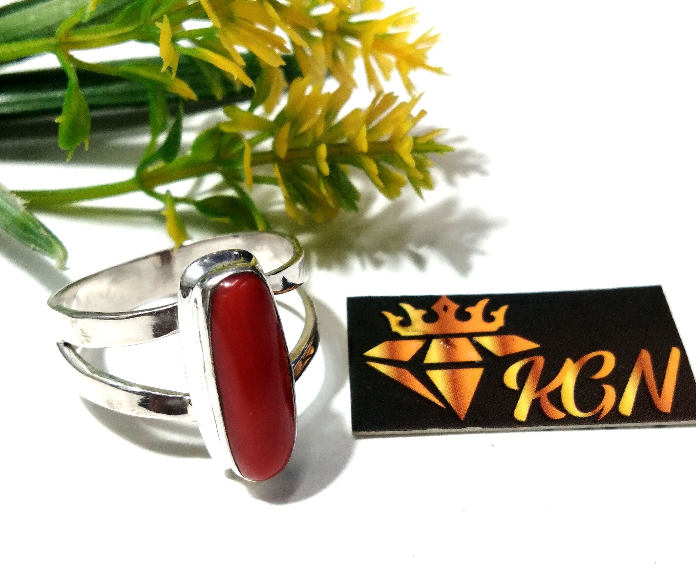 Natural Italian Red Coral Ring, With 925 Sterling Silver Ring, Handmade Making Coral Ring, Wedding/Anniversary Gift For Girls/Women Ring